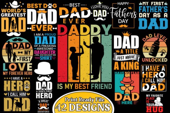 42 Fathers Day Bundle: Graphics & T-Shirt Designs