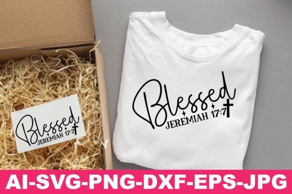 Blessed Jeremiah 17:7 Christian Graphics for T-Shirt Designs