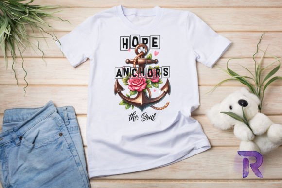 Hope Anchors Floral Christian Graphics for T-Shirt Designs