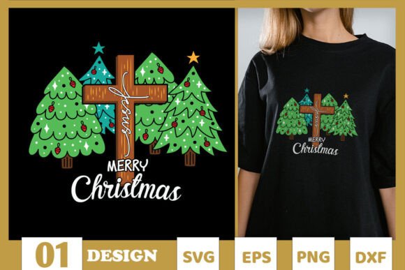 Jesus Christmas Tree SVG for Graphics & T-Shirt Designs