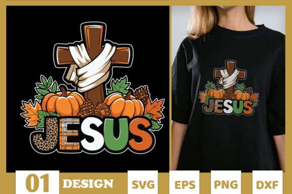 Jesus Fall Pumpkin SVG: Graphics & T-Shirt Designs