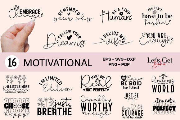 Motivational Svg Bundle: Graphics for T-Shirt Designs